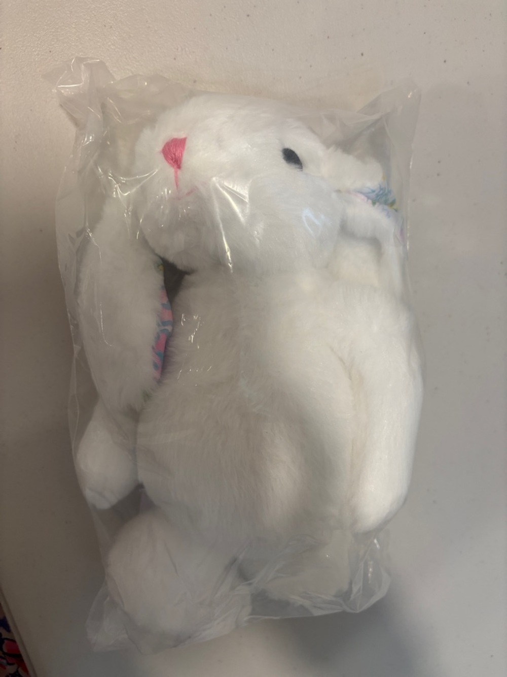 Lilly Pulitzer GWP White Plush Bunny with Pink Nose